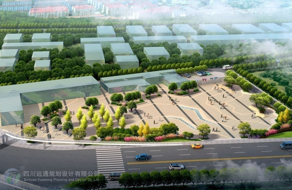 綿三公路紀(jì)念碑公共綠地景觀